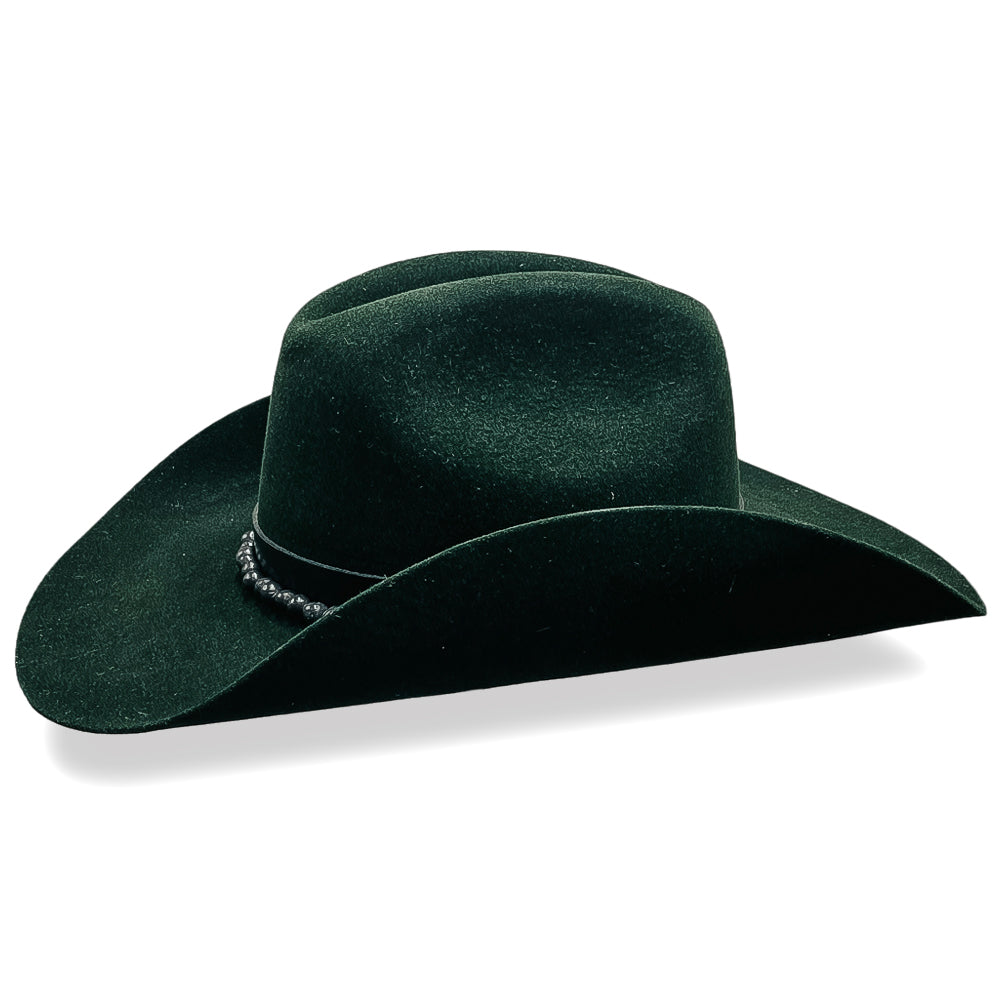 Emerald Green Cowboy with Black Clay Beads