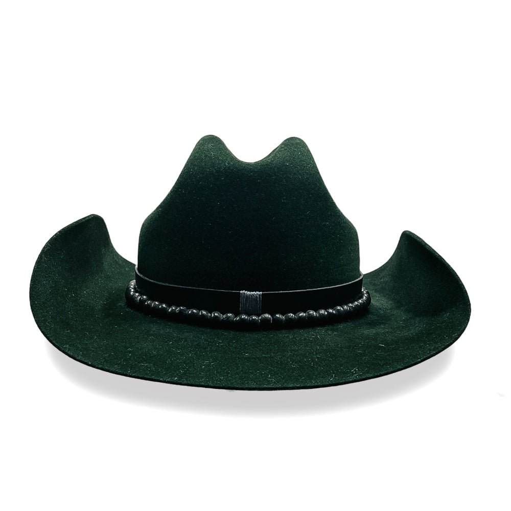 Emerald Green Cowboy with Black Clay Beads – Jacqueline Michie