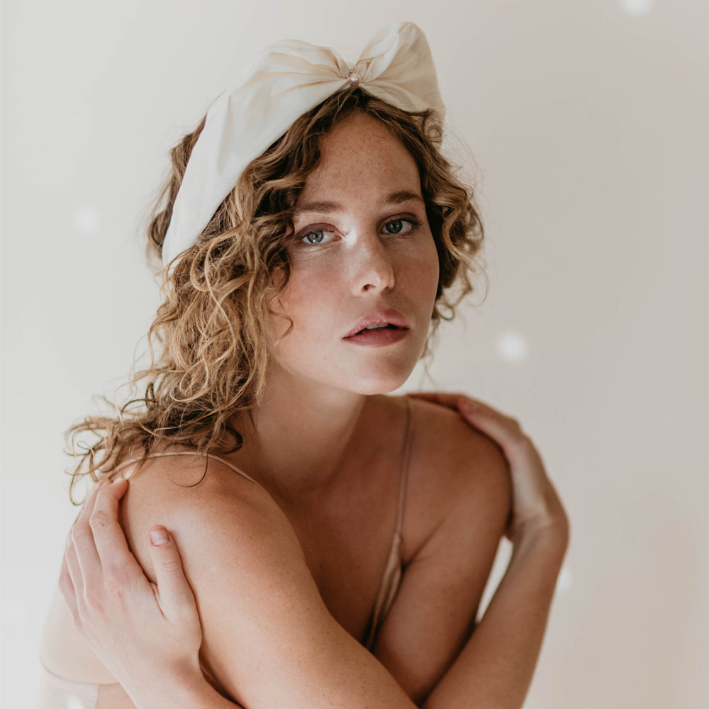 Fluffy silk bow