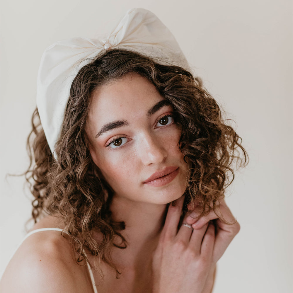Fluffy silk bow