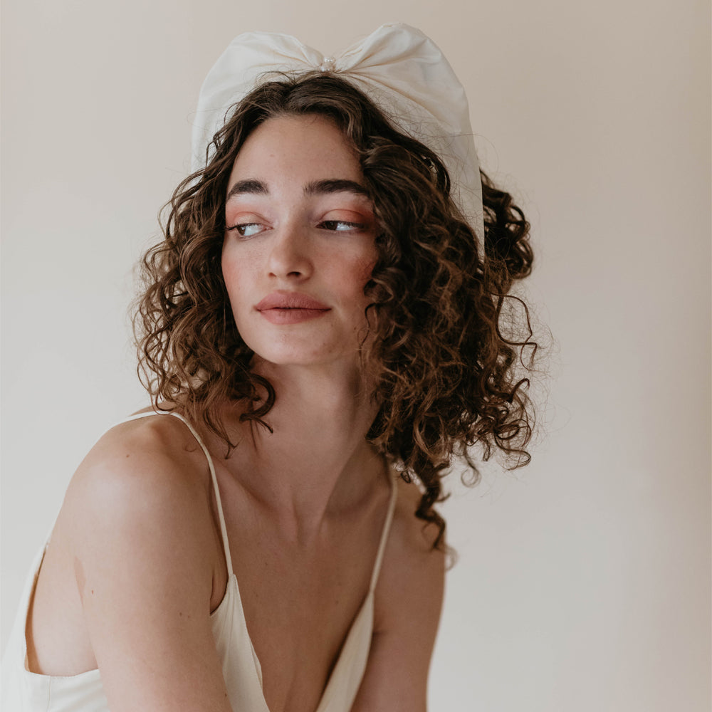 Fluffy silk bow